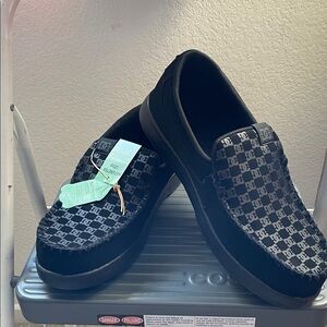 DC Men's Black Patterned Loafers